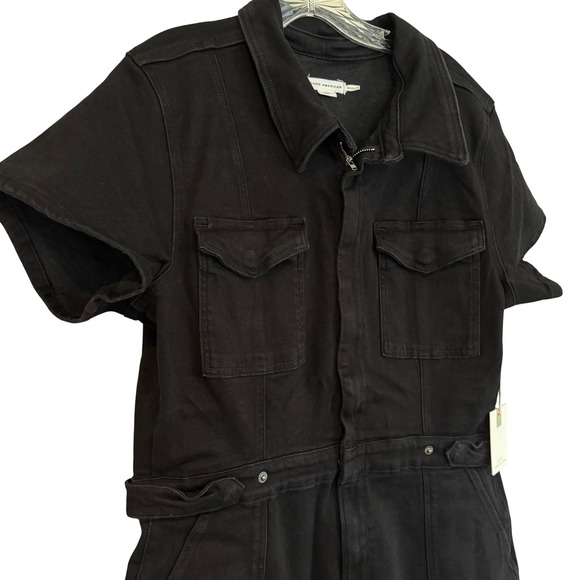 Good American Fit For Success Denim Jumpsuit Women 2XL Black Stretch Minimalist - Picture 4 of 16